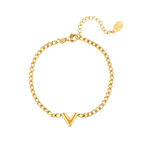 Yehwang Stainless Steel Bracelet Letter V Yehwang Stainless Steel Bracelet Letter V
