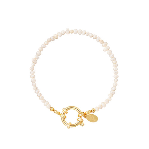 Yehwang Bracelet White Beads Gold Yehwang Bracelet White Beads Gold