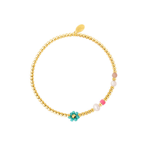 Yehwang Stainless Steel Bracelet Flower Green Yehwang Stainless Steel Bracelet Flower Green