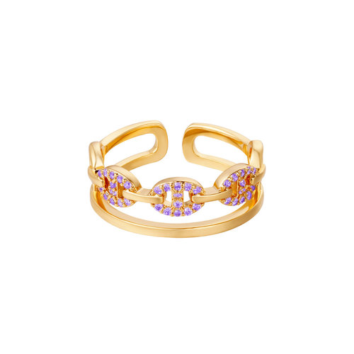 Adjustable Ring Interlocked Purple Adjustable Ring Interlocked Purple