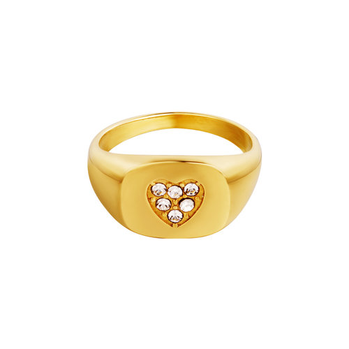 Stainless Steel Ring Heart Gold Stainless Steel Ring Heart Gold