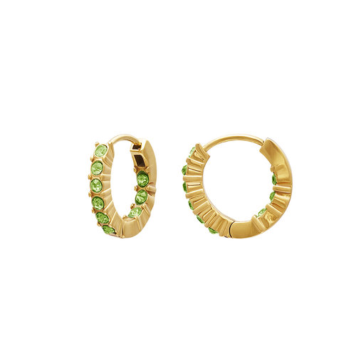 Earrings Zircon Stones Gold/Green Earrings Zircon Stones Gold/Green