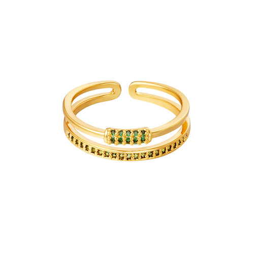 Ring Bling Goud/Groen Ring Bling Goud/Groen