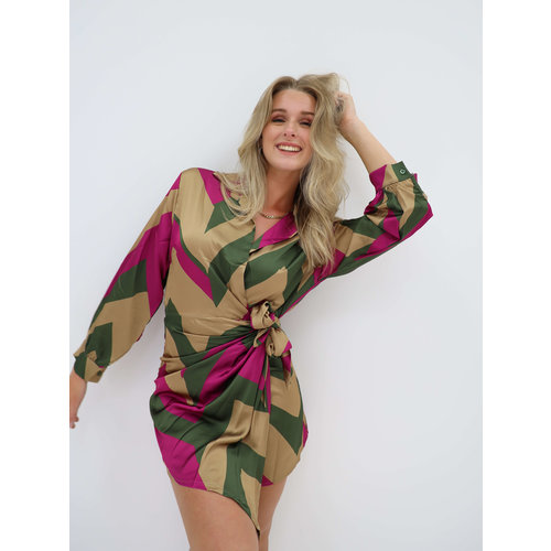 Zigzag Wrap Dress Purple Zigzag Wrap Dress Purple