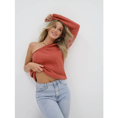 One Shoulder Tetra Top Rust One Shoulder Tetra Top Rust
