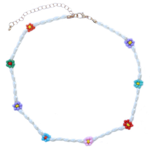 Choker Parel Daisy Regenboog Choker Parel Daisy Regenboog