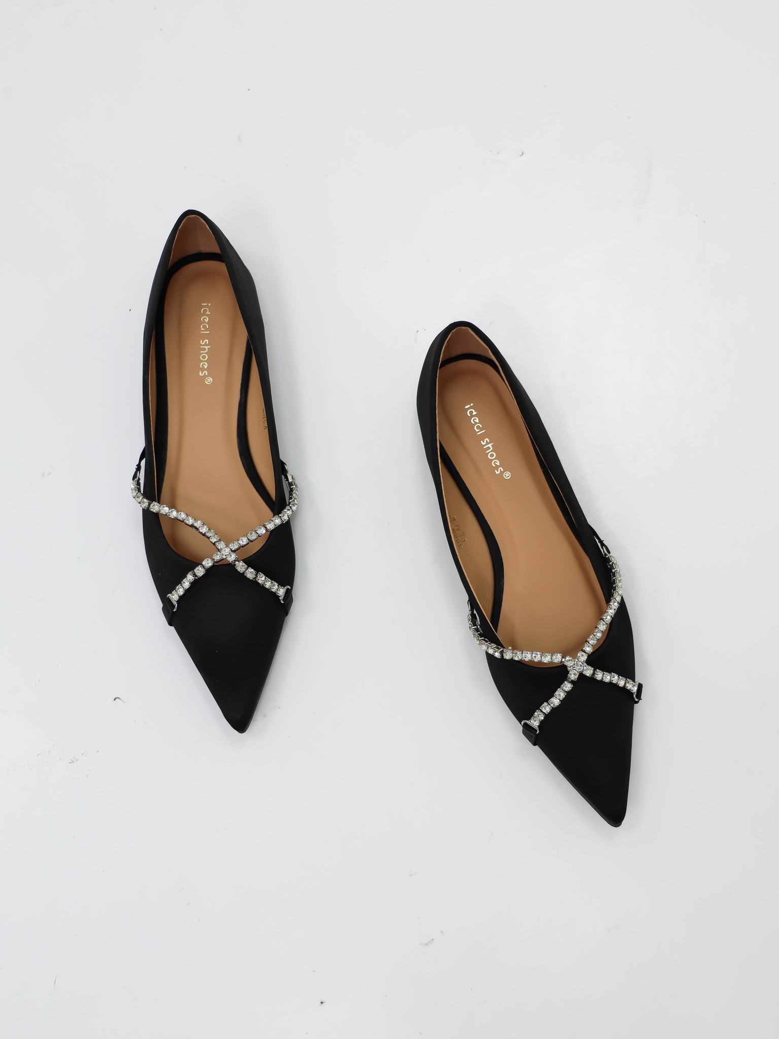 Ballerina Met Strass Zwart - LADYLIKE FASHION