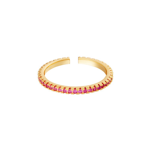 Verstelbare Ring Kleine Stenen Roze Verstelbare Ring Kleine Stenen Roze