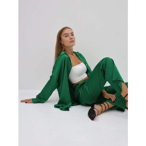 Silk Oversized Blouse Green Silk Oversized Blouse Green