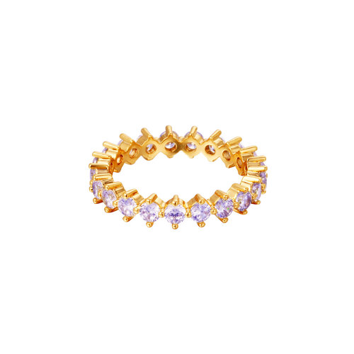 Ring Goud & Stenen Paars Ring Goud & Stenen Paars