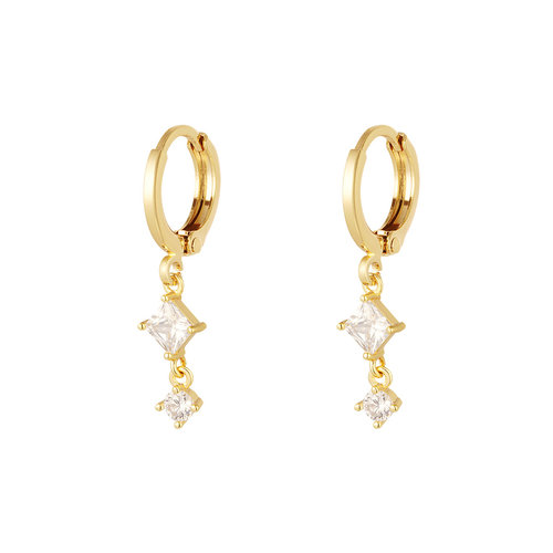Earrings With Zirconias Gold Earrings With Zirconias Gold