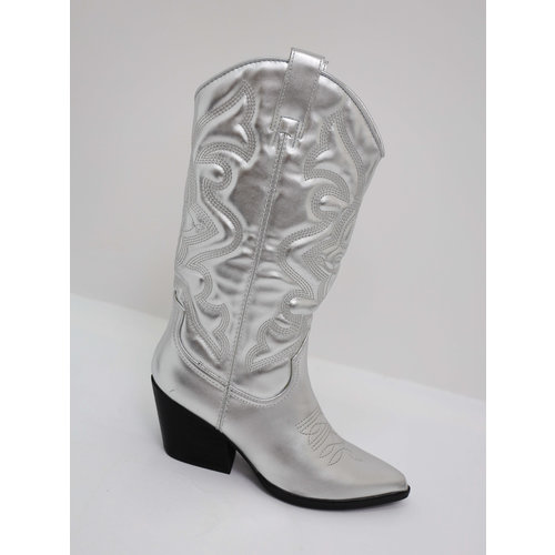 Cowboy Boots Metallic Silver Cowboy Boots Metallic Silver