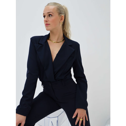 Blazer Style Bodysuit Dark Blue Blazer Style Bodysuit Dark Blue