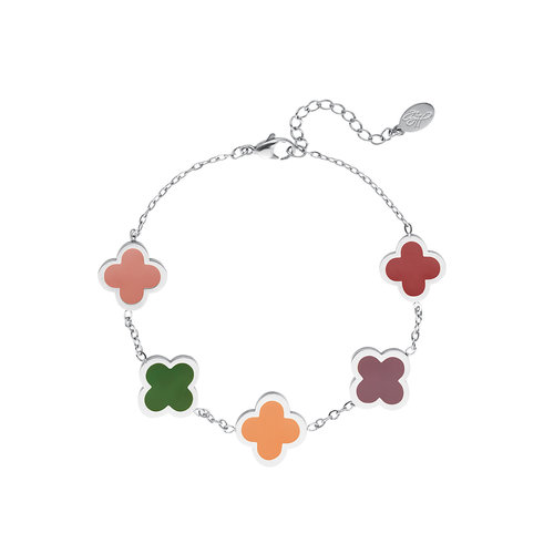 Bracelet with Colored Clovers Silver Bracelet with Colored Clovers Silver