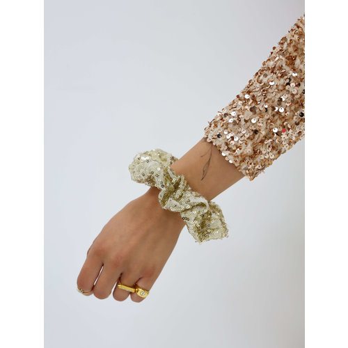 Scrunchie Sparkly Goud Scrunchie Sparkly Goud
