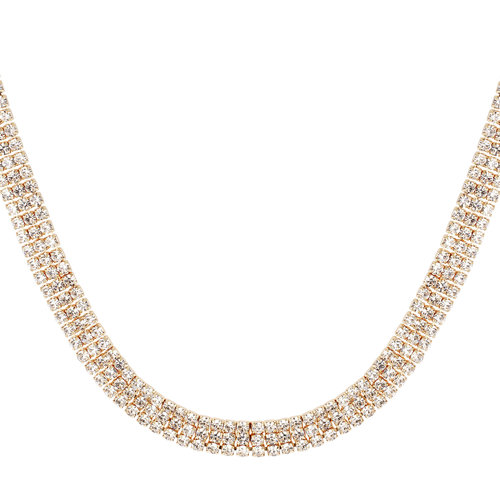 Ketting Feestelijk Strass Goud Ketting Feestelijk Strass Goud