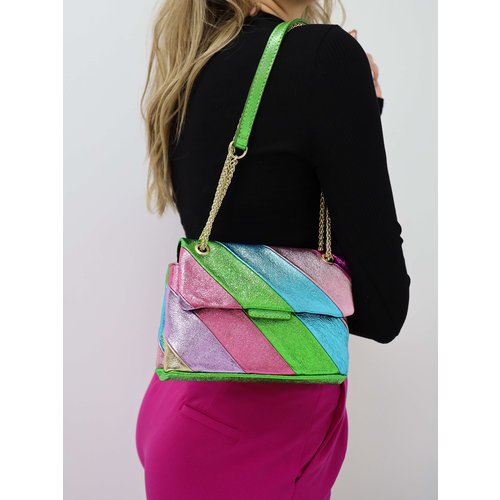 Kleine Regenboog Tas Leer Metallic/Groen Kleine Regenboog Tas Leer Metallic/Groen
