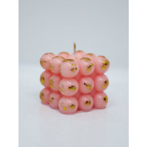 Bubble Candle Soft Pink/Gold Bubble Candle Soft Pink/Gold