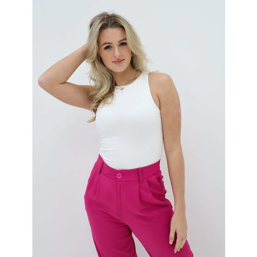 Sleeveless Bodysuit White Sleeveless Bodysuit White