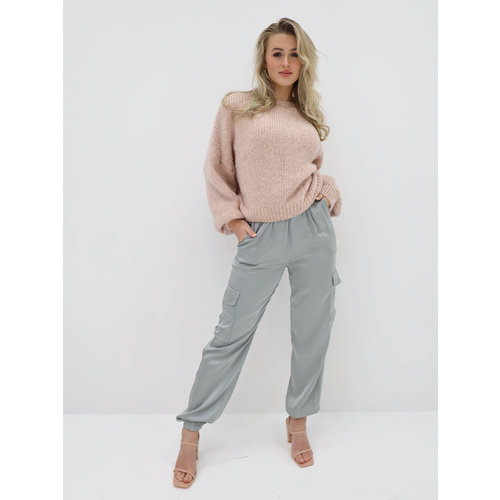 Zijden Cargo Broek Grijs Zijden Cargo Broek Grijs
