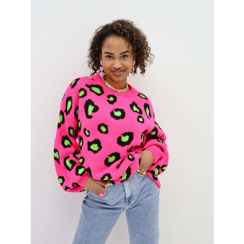 Leopard Print Jumper Fuchsia Leopard Print Jumper Fuchsia