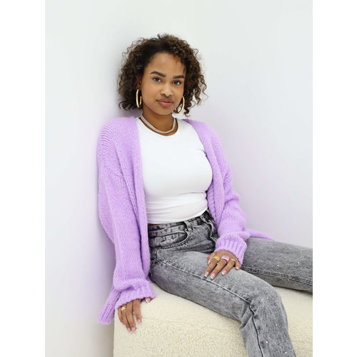Knitted Cardigan Lilac Knitted Cardigan Lilac