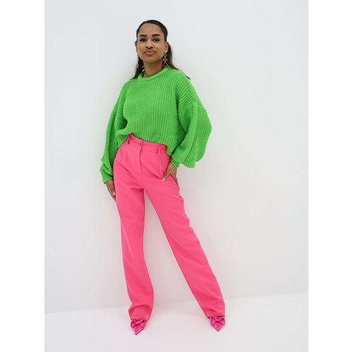 Broek met Rechte Pijpen Fuchsia Broek met Rechte Pijpen Fuchsia