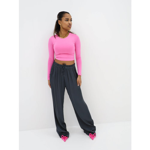 Broek met Wijde Pijp Donker Grijs Broek met Wijde Pijp Donker Grijs