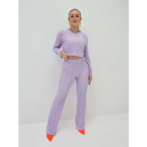 Plissé Split Broek Lila Plissé Split Broek Lila