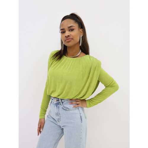 Long Sleeve Shoulder Top Olive Green Long Sleeve Shoulder Top Olive Green