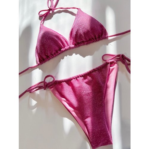 Lurex Triangle Bikini Roze Lurex Triangle Bikini Roze