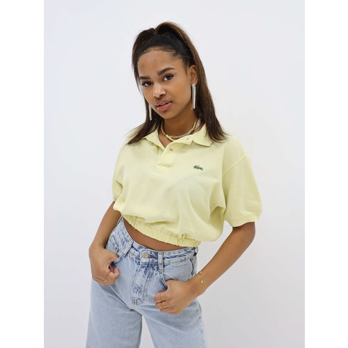 Vintage Reworked Lacoste Polo Geel Vintage Reworked Lacoste Polo Geel