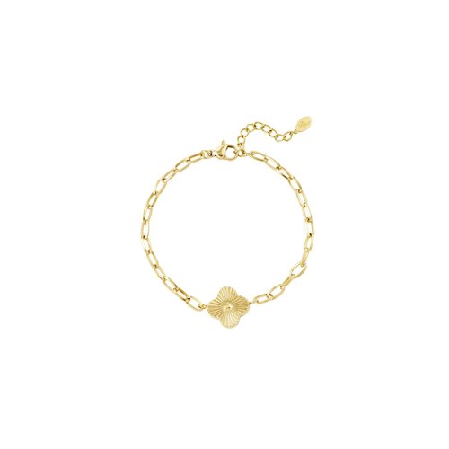 Link Bracelet Flower Gold Link Bracelet Flower Gold