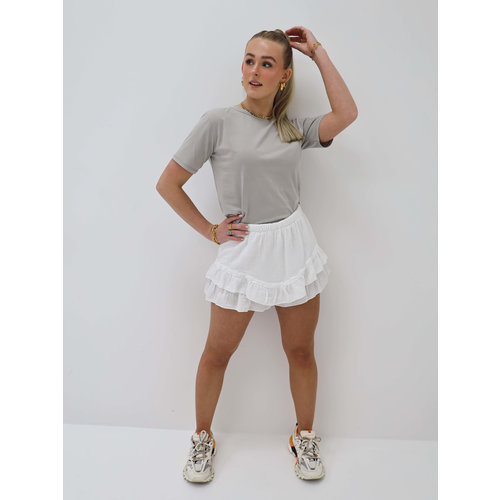 Cotton Ruffle Skort White Cotton Ruffle Skort White
