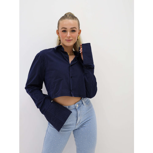 Reworked Blouse Bikkembergs Blauw Reworked Blouse Bikkembergs Blauw