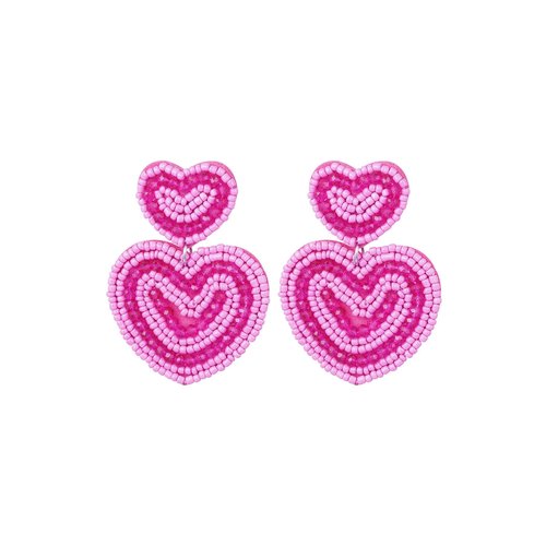 Earrings Big Hearts Fuchsia Earrings Big Hearts Fuchsia