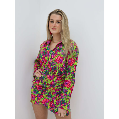 Floral Dress Green/Fuchsia Floral Dress Green/Fuchsia