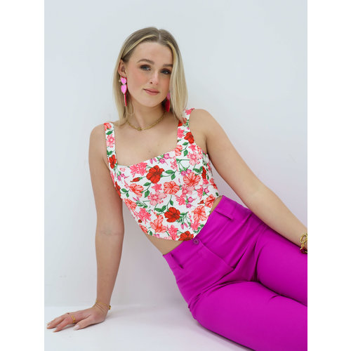 Flower Bustier Top Pink Flower Bustier Top Pink