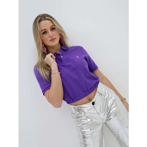 Vintage Reworked Ralph Lauren Polo Paars Vintage Reworked Ralph Lauren Polo Paars