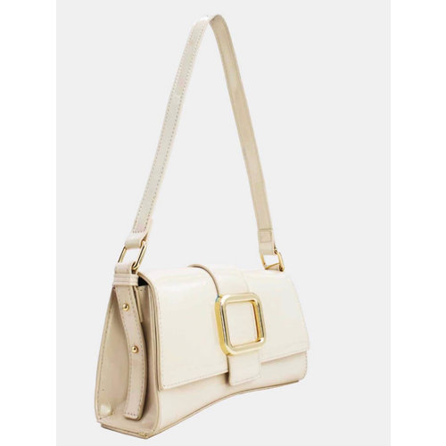 Baguette Glanzende Tas Beige Baguette Glanzende Tas Beige