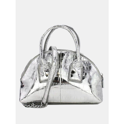 Croco Mini Bag Metallic Silver Croco Mini Bag Metallic Silver