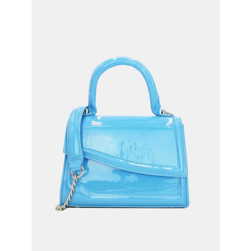 Asymmetrische Glanzende Mini Tas Blauw Asymmetrische Glanzende Mini Tas Blauw
