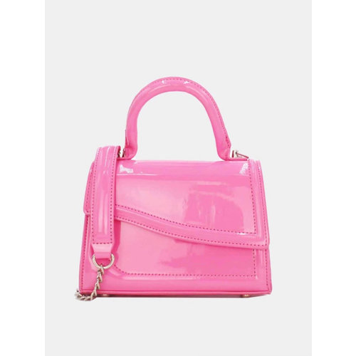 Asymmetrische Glanzende Mini Tas Roze Asymmetrische Glanzende Mini Tas Roze