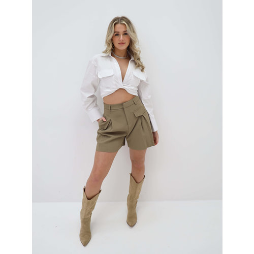 Geplooide Skort Taupe Geplooide Skort Taupe