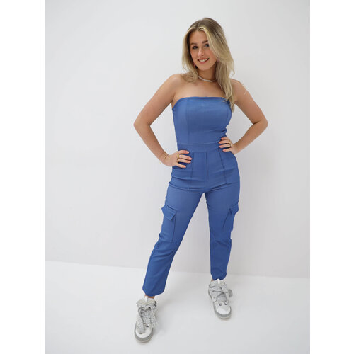Cargo Jumpsuit Denim Blauw Cargo Jumpsuit Denim Blauw