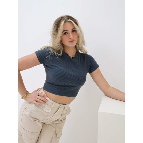 Korte Mouwen Top Blauw Korte Mouwen Top Blauw