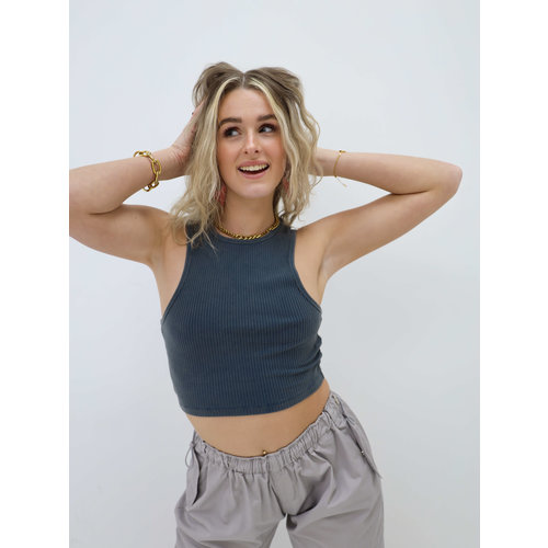 Halter Top Blauw Halter Top Blauw