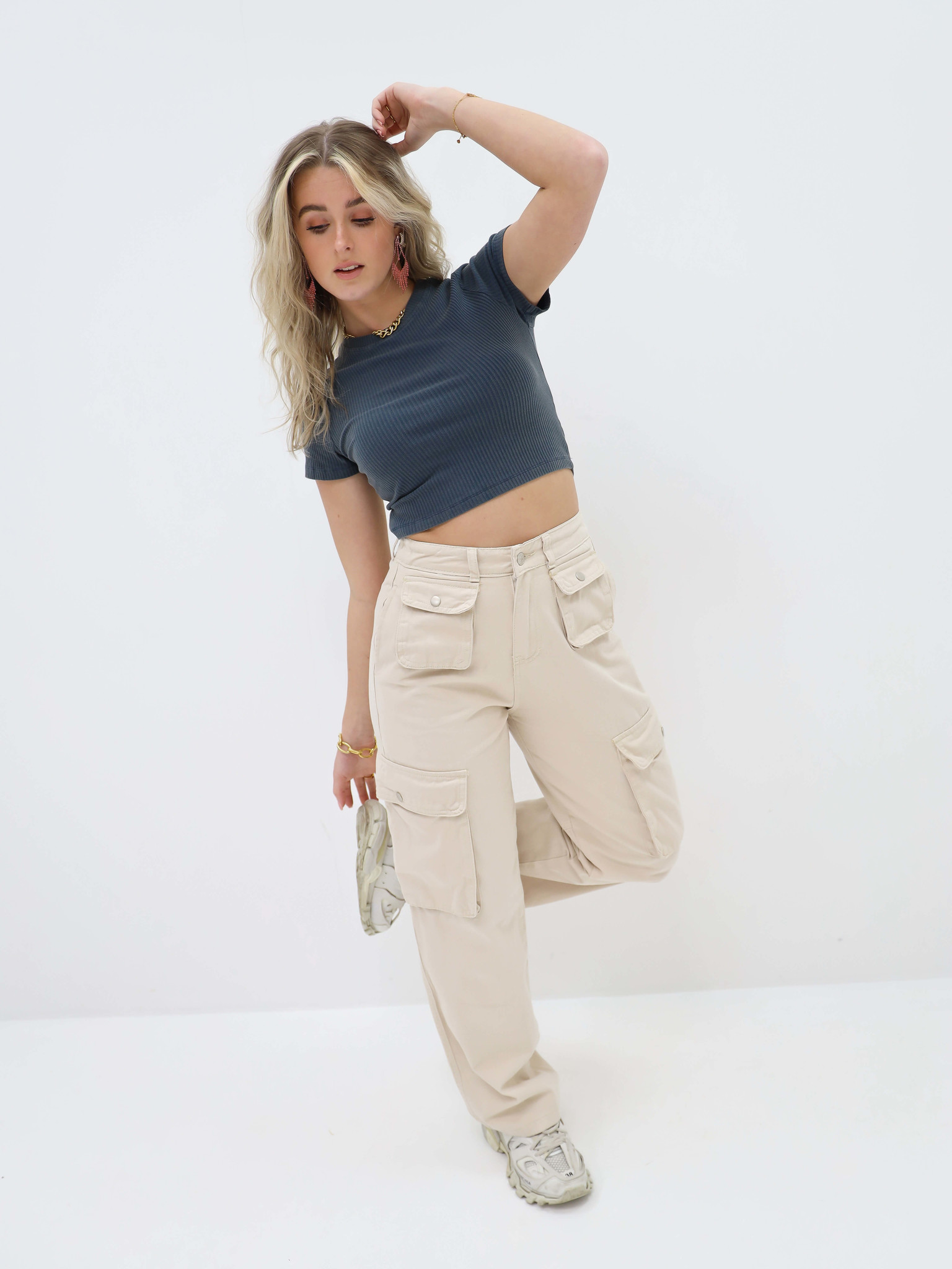 Beige Cargo Pants, Women's Fashion, Bottoms, Other Bottoms on Carousell