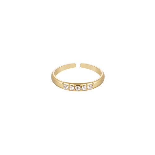Ring Met Steentjes Roestvrij Staal Goud Ring Met Steentjes Roestvrij Staal Goud
