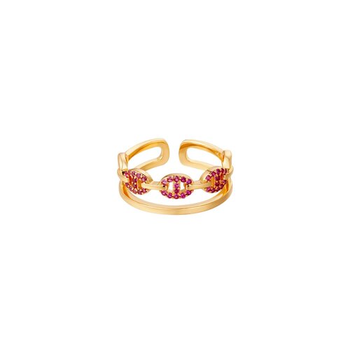 Verstelbare Ring Interlocked Roze Verstelbare Ring Interlocked Roze